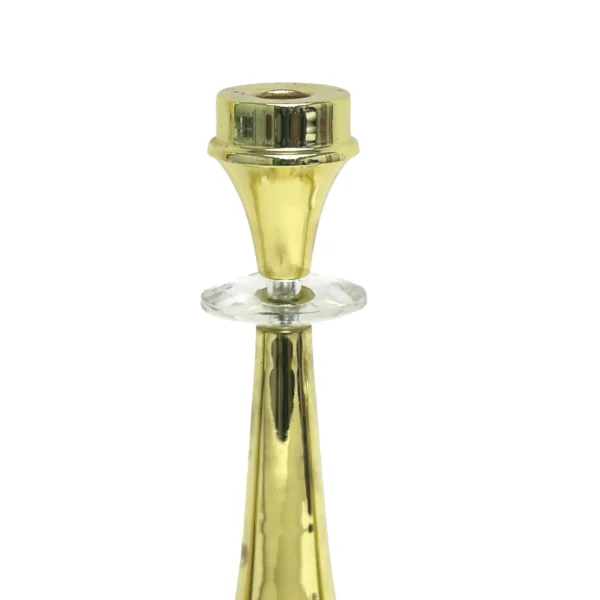 Glass CD In Mid Base Plated Metallic Candle Holder - Image 4