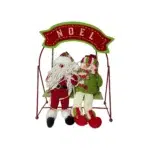 Santa and Snowman on Noel Swing Ornament