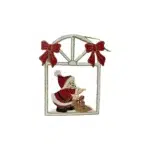 Charming Peek: Small Santa on a Window Decoration