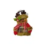 Whimsical Winter Charm: Brown Snowman Door Stopper with Hock Hat
