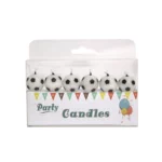 White & Black Football Shape Candle - Score a Goal for Your Celebration!