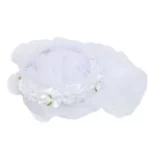 Flower Wreath Tulle Bridal Veil - Romantic & Ethereal Bridal Accessory