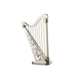 Silver Plated Musical Harp Crystal Souvenir
