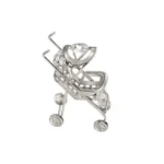 Silver Plated Baby Pram Crystal Souvenir