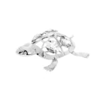 Silver Plated Turtle Crystal Souvenir