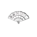 Silver Plated Fan With Stand Crystal Souvenir