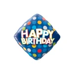 Dotted Diamond "Happy Birthday" Balloon - Celebrate with Playful Elegance!