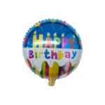 "Happy Birthday with Candles" Print Round Balloon - Light Up Their Special Day!