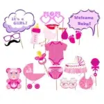 "Welcome Baby Girl" Props on Sticks - Celebrate Her Arrival with Joy!
