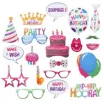 Colored "Happy Birthday" Props on Sticks - Brighten Your Party Photos!