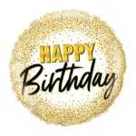 Gold Round "Happy Birthday" Balloon - Celebrate in Sparkling Style!