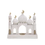 Ramadan Reflections Stone Mosque Dome Figure Candle Resin Decoration – Serene Decoratives for Holy Evenings