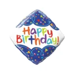Triangle Diamond "Happy Birthday" Balloon - Celebrate with Geometric Style!