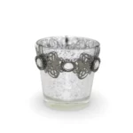 Silver Candle Holder With Beads