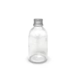 Clear Glass Bottle With Silver Cover