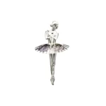 Silver Plated Ballerina Crystal Souvenir
