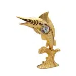 Gold Plated Swordfish Crystal Souvenir