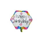 Hexagon Rainbow "Happy Birthday" Balloon - Celebrate with a Burst of Color!