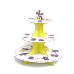 Yellow 3 Tiers Cupcake Holder - Brighten Your Dessert Table with Sunshine!