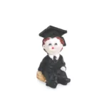 Sitting Graduated Boy Figure - 10" Scholar Statue with Cap & Diploma, Charming Graduation Decor for Desk, Shelf or Party Centerpiece
