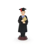Standing Graduated Boy Figure Decoration – 10" Tall Graduate Statue for Commencement Displays, Grad Party Centerpiece & Shelf Decor