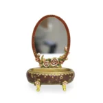 Burgundy Soap Trinket Tray With Mirror