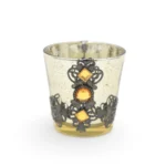 Gold Candle Holder With Beads