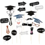 Graduation Photo Booth Props Kit – 36-Piece DIY Decorations for Grad Parties with Cap, Diploma, & Fun Signs for Memorable Celebrations