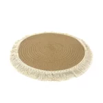 Ivory Cotton Tasseled Round Macrame - Bohemian Charm for Your Home!