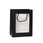 Black PVC Window Rope Handle Carton Bag
