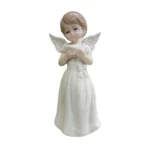 Standing Short‑Hair Angel Holding Pigeon Figurine | 9×20 cm Decorative Souvenir