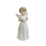 Standing Short‑Hair Angel Holding Heart Figurine (8×17 cm)
