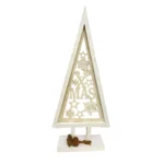 Seasonal Christmas Collection: White Snowflakes Triangular Wooden Christmas Tree - Rustic Decorative Accessories