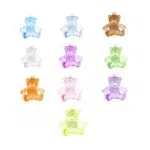 Transparent Sitting Teddy Bear Beads