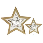 Enchanted Woodland Star Deer Scene - Rustic Christmas Ornament & Holiday Decor