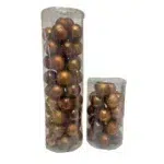 Seasonal Christmas Collection: Clear Tube of Assorted Decorative Ball Accessories for Holiday Decor