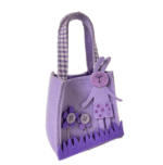 Rabbit & Button Flowers Rectangle Felt Bag - Image 5