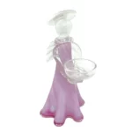 Pink Angel Holding Bowl Crystal Souvenir