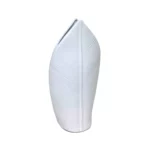 White Leaf Design Tall Ceramic Vase