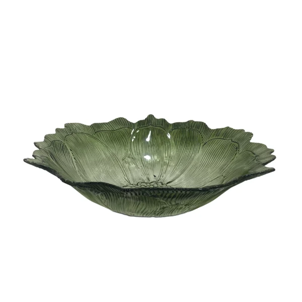 Transparent Green Flora Bowl - Nature-Inspired Accent