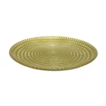 Metallic Gold Mini Squares Plate - Glimmering Elegance for Your Treats!