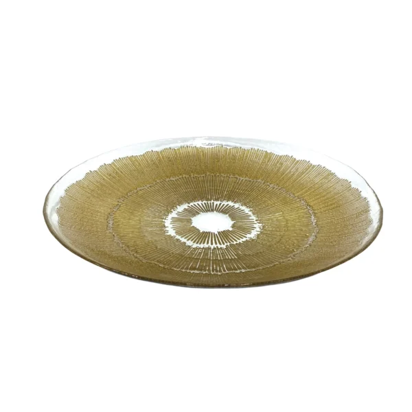 Clear Bowl with Muted Gold Accents - Modern & Elegant - Image 1