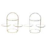 Four Round Two Movable Tiers Gold Catering Stand