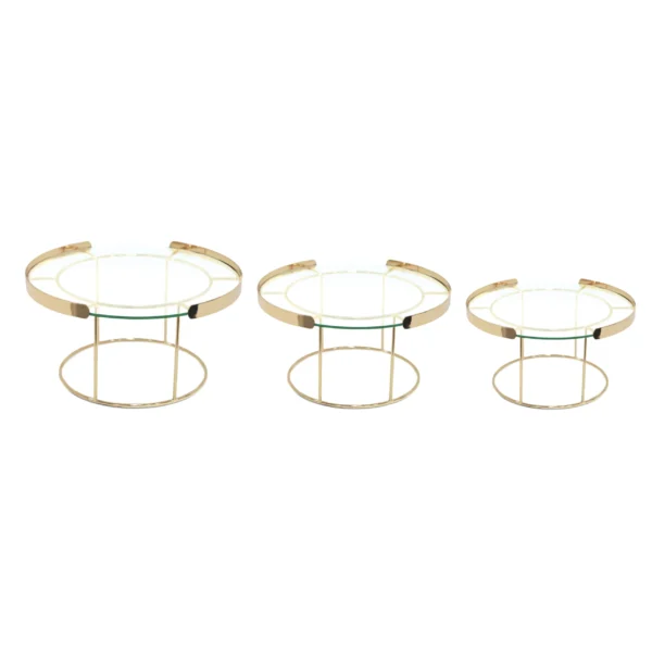 Side Open Round Glass Metal Rim Cake Stand  - Image 2