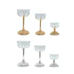 Bowl Glass Metal Rod Candle Holder
