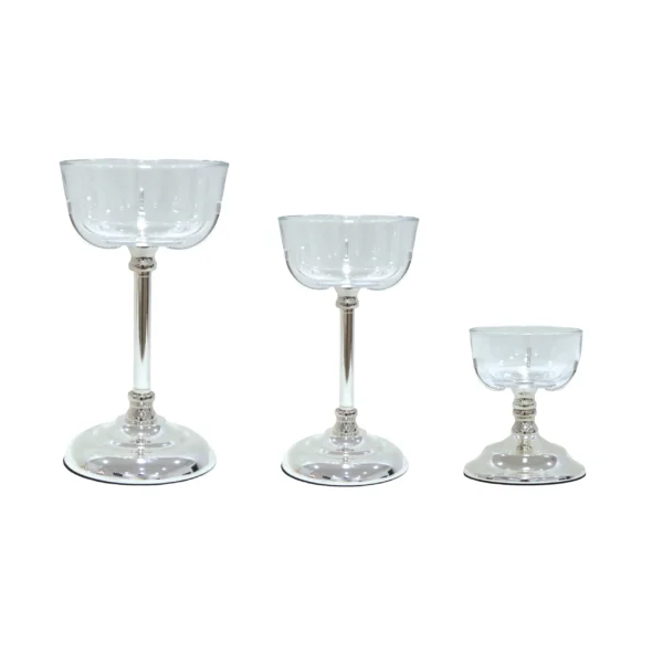 Bowl Glass Metal Rod Candle Holder - Image 3