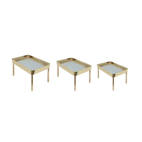 Rectangular Footed Mirror Base Metal Tray - Image 2