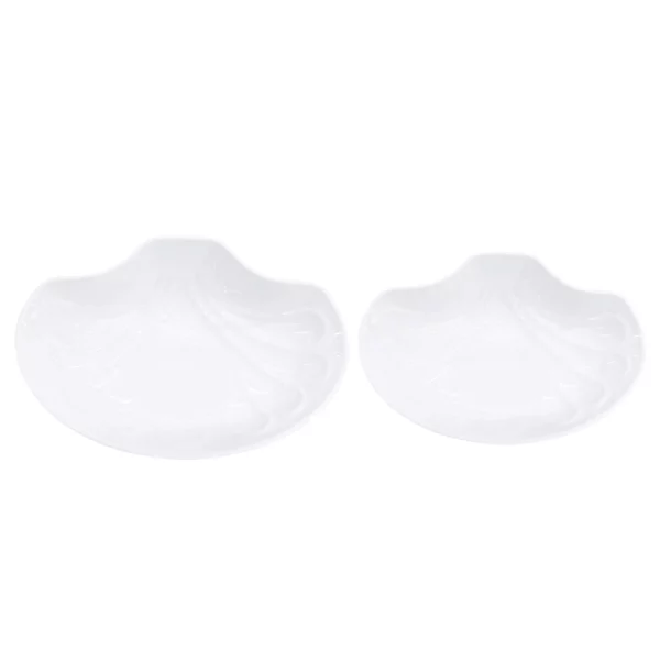 White Scallop Seashell Ceramic Dish
