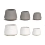 Matt Ripped Embossed Ceramic Pot