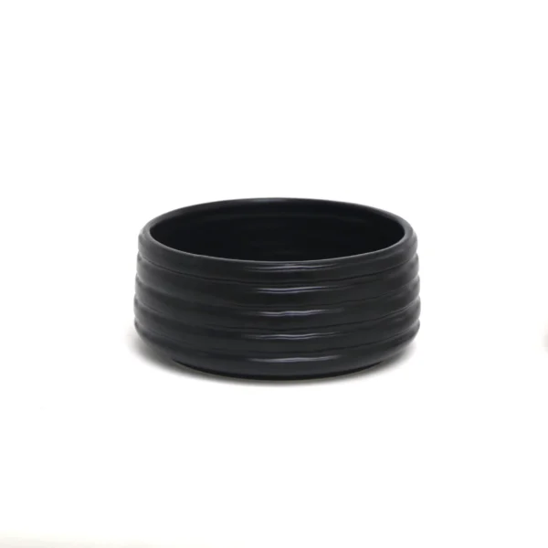 Round Matt Ripped Embossed Ceramic Pot - Image 2